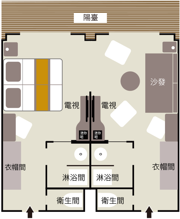 尊爵套房平面圖